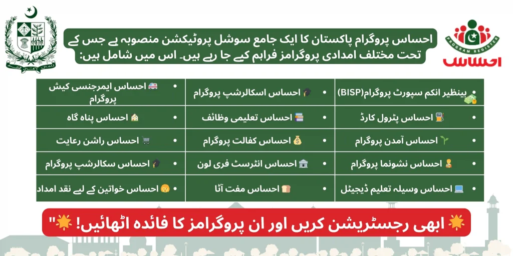 list of ehsaas programs